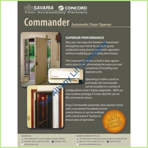 Commander Automatic Door Operator – Thealbanyliftcompany